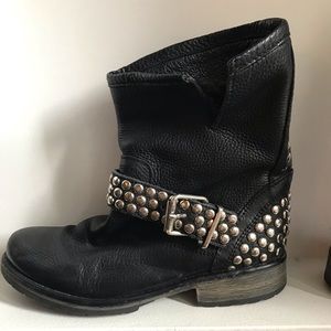 Steve Madden leather moto combat boots size 7 1/2